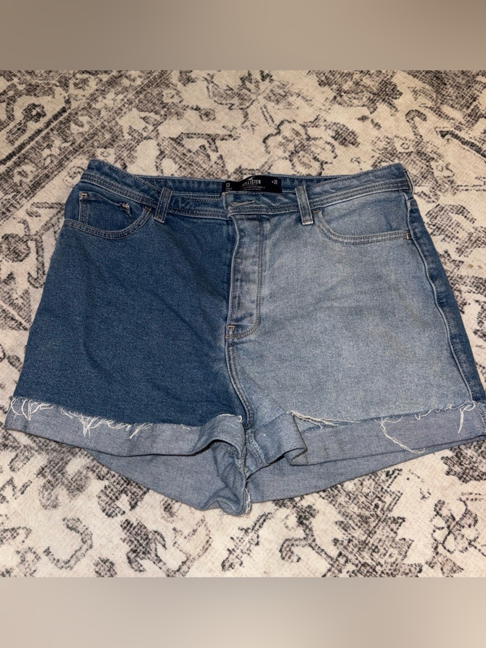 Two-Tone Blue Denim Women’s Shorts